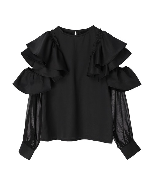 DURAS（デュラス）の「２ＷＡＹオープンショルダーシアーブラウス（シャツ/ブラウス・レディース・ホワイト/ブラック・FREE）」の19枚目の写真