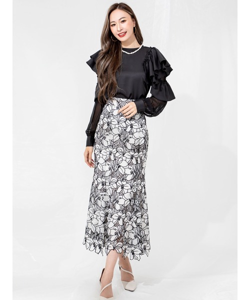 DURAS（デュラス）の「２ＷＡＹオープンショルダーシアーブラウス（シャツ/ブラウス・レディース・ホワイト/ブラック・FREE）」の17枚目の写真