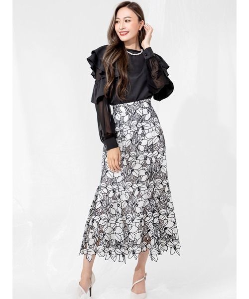 DURAS（デュラス）の「２ＷＡＹオープンショルダーシアーブラウス（シャツ/ブラウス・レディース・ホワイト/ブラック・FREE）」の18枚目の写真