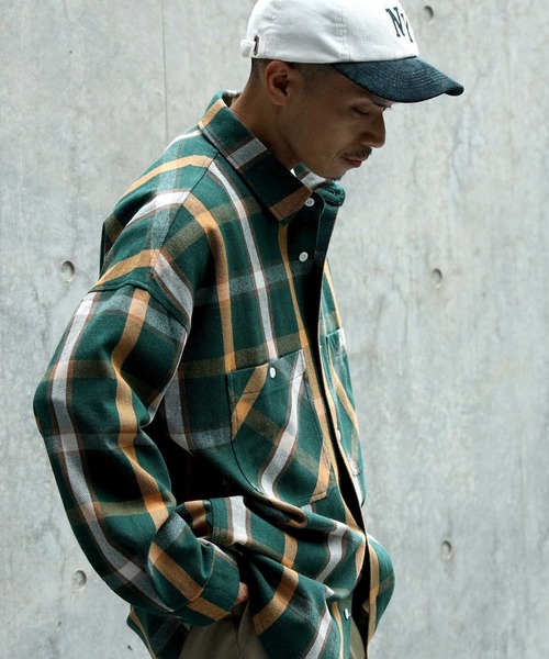 BACK NUMBER（バックナンバー）の「【BACK NUMBER】ヘビーネルシャツ（シャツ/ブラウス・メンズ・ブラック/ベージュ/グリーン・M/L/XL）」の3枚目の写真