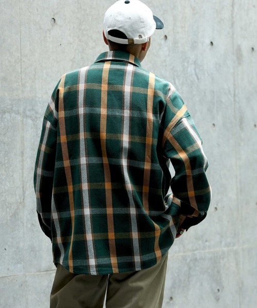 BACK NUMBER（バックナンバー）の「【BACK NUMBER】ヘビーネルシャツ（シャツ/ブラウス・メンズ・ブラック/ベージュ/グリーン・M/L/XL）」の8枚目の写真