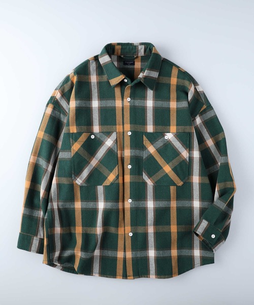 BACK NUMBER（バックナンバー）の「【BACK NUMBER】ヘビーネルシャツ（シャツ/ブラウス・メンズ・ブラック/ベージュ/グリーン・M/L/XL）」の11枚目の写真