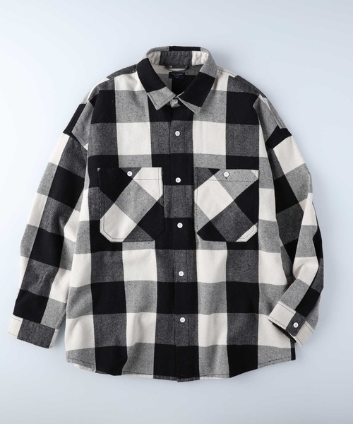 BACK NUMBER（バックナンバー）の「【BACK NUMBER】ヘビーネルシャツ（シャツ/ブラウス・メンズ・ブラック/ベージュ/グリーン・M/L/XL）」の21枚目の写真