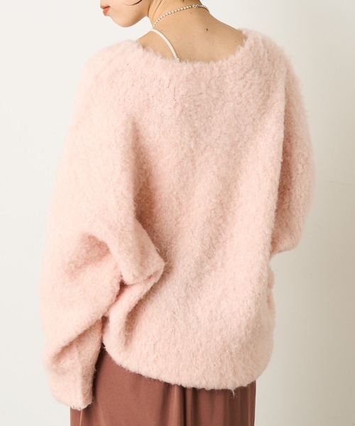 Omekashi（オメカシ）の「ループヤーンロングニット（ニット/セーター・レディース・ブラック/ベージュ/ピンク/オフホワイト・FREE）」の8枚目の写真