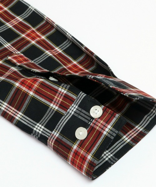 TOKYO SHIRTS（トウキョウシャツ）の「形態安定ノーアイロン レギュラー 長袖ビジネスワイシャツ（ビジネスシャツ・レディース・ブラック×レッド・LL/S/M/L/XL）」の6枚目の写真