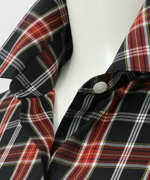 TOKYO SHIRTS（トウキョウシャツ）の「形態安定ノーアイロン レギュラー 長袖ビジネスワイシャツ（ビジネスシャツ・レディース・ブラック×レッド・LL/S/M/L/XL）」の5枚目の写真