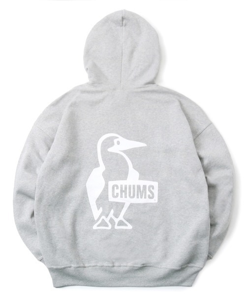 CHUMS（チャムス）の「CHUMS/チャムス オーバーサイズ ビッグロゴ バックプリントパーカー/裏起毛 ブービーパーカー/Oversized Big Booby Pullover Parka CH00-1362（パーカー・メンズ・グリーン/グレー/ホワイト/ブラック/レッド・L/M/XL）」の4枚目の写真