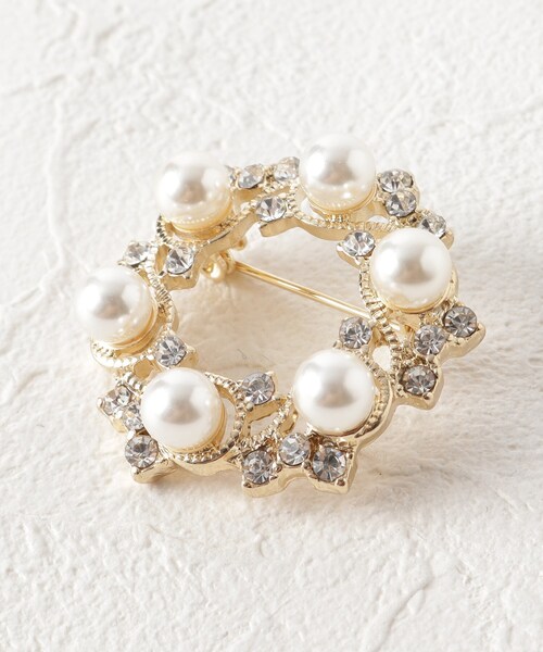 SHOO・LA・RUE（シューラルー）の「◆フェイクパールミニブローチ【巾着付き】（ブローチ/コサージュ・レディース・シルバー/ゴールド・00）」の4枚目の写真