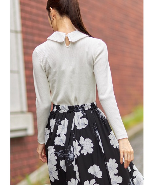 Chloe】襟付きニット レース 衿 リブニット
