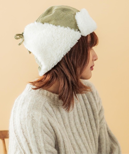 CONTROL FREAK / CTFK(コントロールフリーク)の「CONTROL FREAK(コントロールフリーク)コーデュロイフライトキャップ(キャップ・レディース・ブラック/ベージュ/カーキ・FREE)」の4枚目の写真