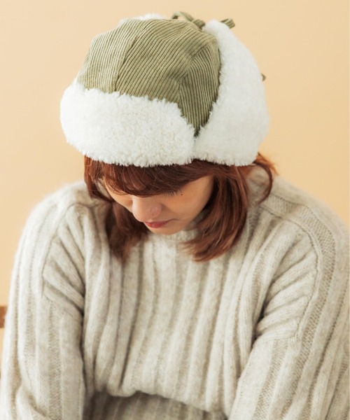 CONTROL FREAK / CTFK(コントロールフリーク)の「CONTROL FREAK(コントロールフリーク)コーデュロイフライトキャップ(キャップ・レディース・ブラック/ベージュ/カーキ・FREE)」の6枚目の写真