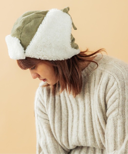 CONTROL FREAK / CTFK(コントロールフリーク)の「CONTROL FREAK(コントロールフリーク)コーデュロイフライトキャップ(キャップ・レディース・ブラック/ベージュ/カーキ・FREE)」の7枚目の写真