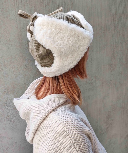 CONTROL FREAK / CTFK(コントロールフリーク)の「CONTROL FREAK(コントロールフリーク)コーデュロイフライトキャップ(キャップ・レディース・ブラック/ベージュ/カーキ・FREE)」の14枚目の写真