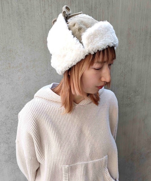 CONTROL FREAK / CTFK(コントロールフリーク)の「CONTROL FREAK(コントロールフリーク)コーデュロイフライトキャップ(キャップ・レディース・ブラック/ベージュ/カーキ・FREE)」の16枚目の写真