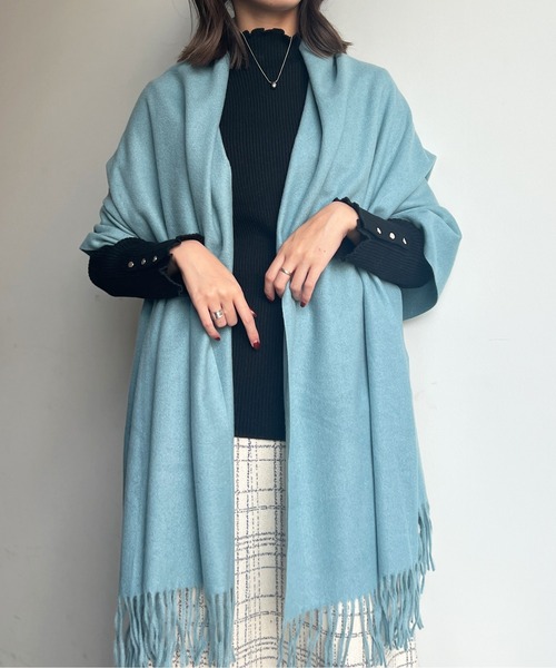 Chez toi(シェトワ)の「ウール混ムジストール(ストール/ショール・レディース・ベージュ/パープル/イエロー/グレー/ブルー・FREE)」の6枚目の写真