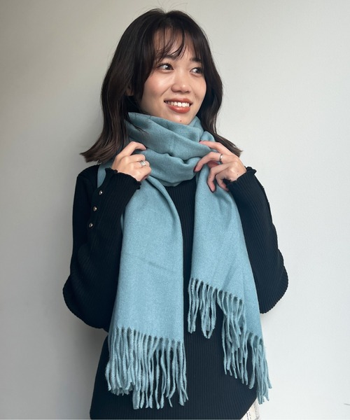 Chez toi(シェトワ)の「ウール混ムジストール(ストール/ショール・レディース・ベージュ/パープル/イエロー/グレー/ブルー・FREE)」の7枚目の写真