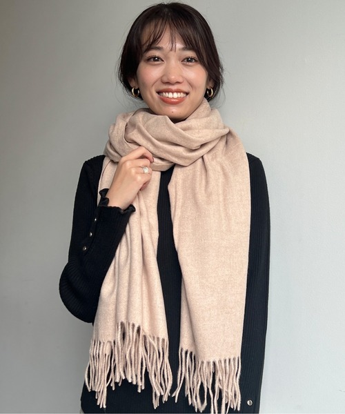 Chez toi(シェトワ)の「ウール混ムジストール(ストール/ショール・レディース・ベージュ/パープル/イエロー/グレー/ブルー・FREE)」の19枚目の写真
