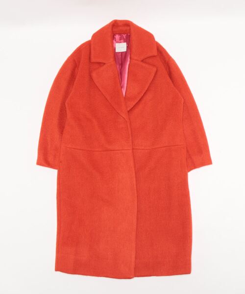 Three Four Time（ｽﾘｰﾌｫｰﾀｲﾑ）の「【Limue】ブークレーウールコート（チェスターコート・レディース・オレンジ・FREE）」の17枚目の写真