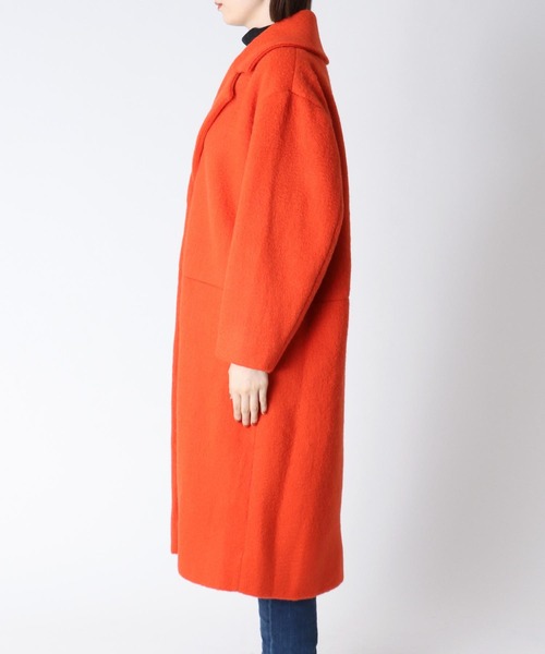 Three Four Time（ｽﾘｰﾌｫｰﾀｲﾑ）の「【Limue】ブークレーウールコート（チェスターコート・レディース・オレンジ・FREE）」の8枚目の写真