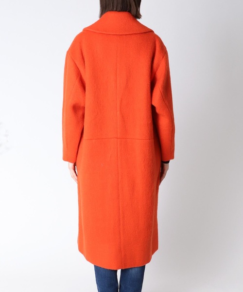 Three Four Time（ｽﾘｰﾌｫｰﾀｲﾑ）の「【Limue】ブークレーウールコート（チェスターコート・レディース・オレンジ・FREE）」の9枚目の写真
