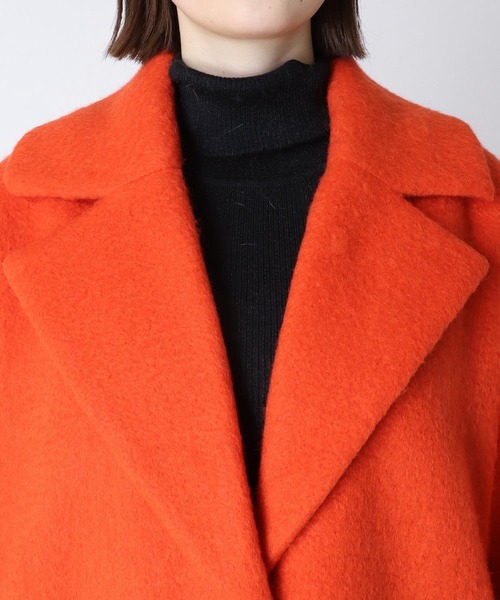 Three Four Time（ｽﾘｰﾌｫｰﾀｲﾑ）の「【Limue】ブークレーウールコート（チェスターコート・レディース・オレンジ・FREE）」の10枚目の写真
