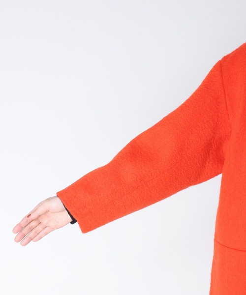 Three Four Time（ｽﾘｰﾌｫｰﾀｲﾑ）の「【Limue】ブークレーウールコート（チェスターコート・レディース・オレンジ・FREE）」の11枚目の写真