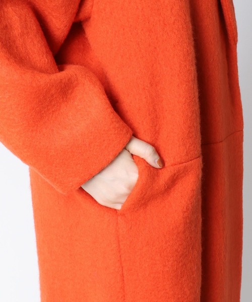 Three Four Time（ｽﾘｰﾌｫｰﾀｲﾑ）の「【Limue】ブークレーウールコート（チェスターコート・レディース・オレンジ・FREE）」の12枚目の写真