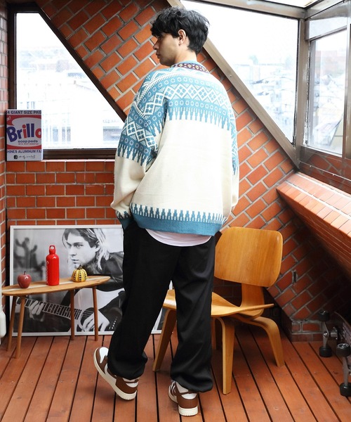 8(eight)(エイト)の「ノルディックカーディガン(カーディガン/ボレロ・メンズ・ブルーグレー/ブラウン・LARGE/MEDIUM)」の16枚目の写真