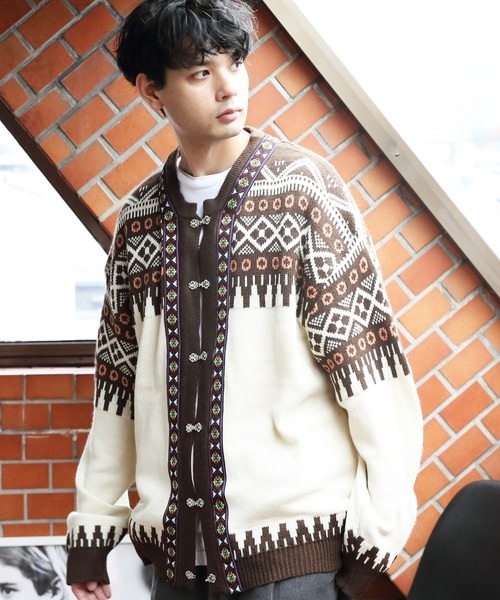 8(eight)(エイト)の「ノルディックカーディガン(カーディガン/ボレロ・メンズ・ブルーグレー/ブラウン・LARGE/MEDIUM)」の18枚目の写真
