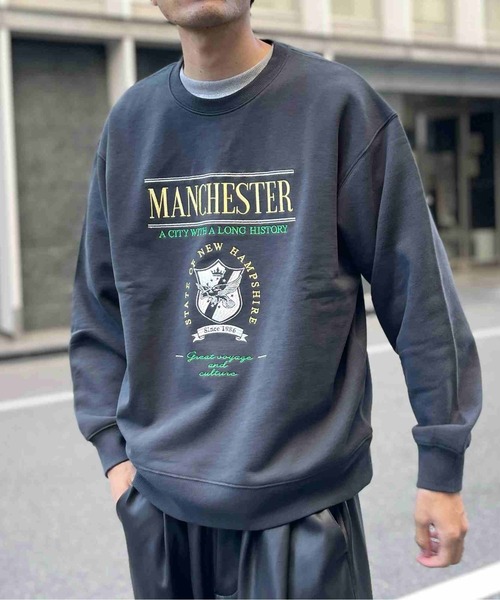 CPCM（シーピーシーエム）の「13オンス裏起毛カレッジロゴ刺繍スウェット（スウェット・メンズ・マスタード/グリーン/グレー/チャコールグレー・MEDIUM/LARGE）」の2枚目の写真