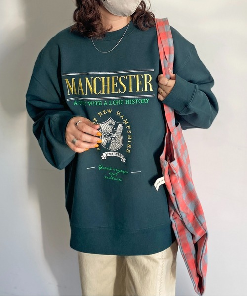 CPCM（シーピーシーエム）の「13オンス裏起毛カレッジロゴ刺繍スウェット（スウェット・メンズ・マスタード/グリーン/グレー/チャコールグレー・MEDIUM/LARGE）」の3枚目の写真