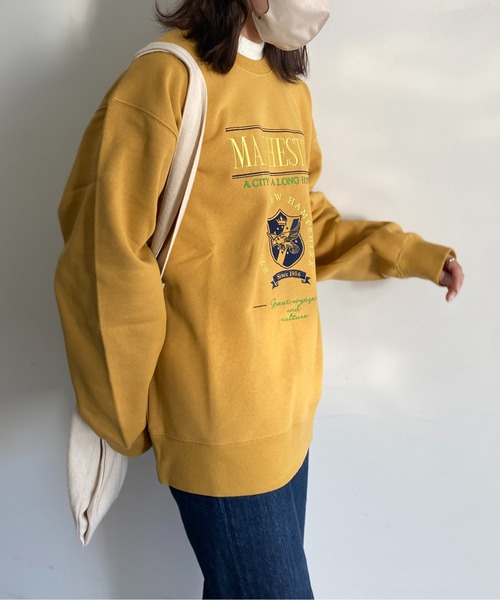 CPCM（シーピーシーエム）の「13オンス裏起毛カレッジロゴ刺繍スウェット（スウェット・メンズ・マスタード/グリーン/グレー/チャコールグレー・MEDIUM/LARGE）」の9枚目の写真