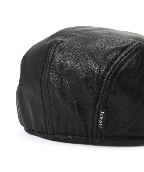 schott(ショット)の「Schott/ショット/LEATHER HUNTING CAP/レザー ハンチング キャップ(ハンチング/ベレー帽・メンズ・ブラック・F)」の10枚目の写真