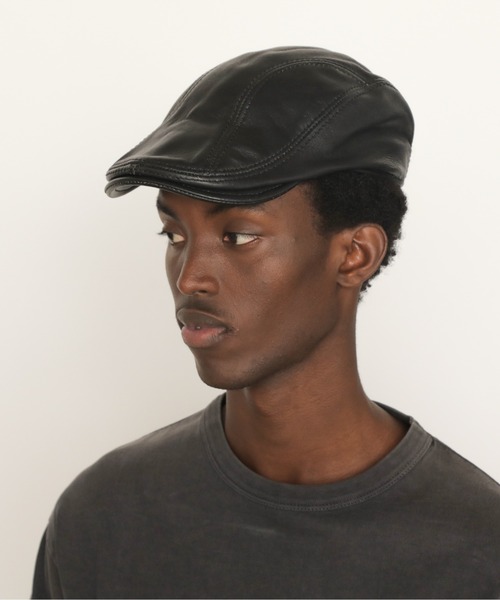 schott(ショット)の「Schott/ショット/LEATHER HUNTING CAP/レザー ハンチング キャップ(ハンチング/ベレー帽・メンズ・ブラック・F)」の15枚目の写真