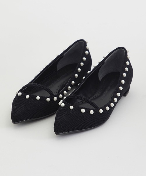 TSURU by Mariko Oikawa(ツルバイマリコオイカワ)の「【Tsuru by Mariko Oikawa/ツルバイマリコオイカワ】Tiara/フラットパンプス/ポインテッドトゥ/パールパンプス(パンプス・レディース・アイボリー/ブラック・36)」の10枚目の写真