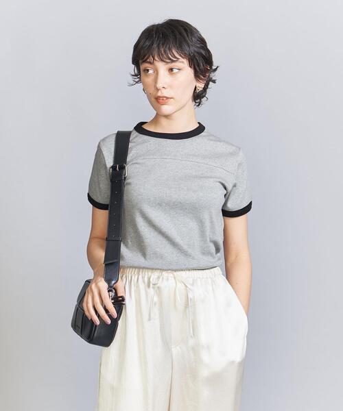 BEAUTY&YOUTH UNITED ARROWS（ビューティーアンドユースユナイテッドアローズ）の「コットン リンガーTシャツ（Tシャツ/カットソー・レディース・ホワイト/グレー/ダークグリーン・FREE）」の22枚目の写真
