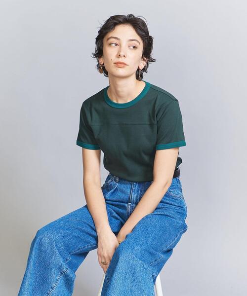 BEAUTY&YOUTH UNITED ARROWS（ビューティーアンドユースユナイテッドアローズ）の「コットン リンガーTシャツ（Tシャツ/カットソー・レディース・ホワイト/グレー/ダークグリーン・FREE）」の21枚目の写真