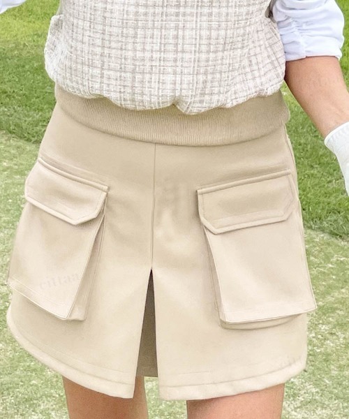 Dalfwin(ダールフィン)の「2023SS 春新作 韓国GOLF デザインポケットレザーミニスカート ゴルフウェア レディース スカート スポーツウェア ゴルフ ボトム(スカート・レディース・ベージュ/ブラック・SMALL/MEDIUM)」の18枚目の写真