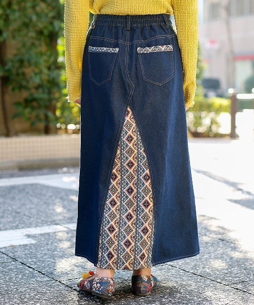 チチカカ（チチカカ）の「リメイクデニムスカート（デニムスカート・レディース・アイボリー/インディゴブルー・FREE）」の21枚目の写真