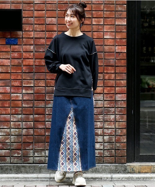 チチカカ（チチカカ）の「リメイクデニムスカート（デニムスカート・レディース・アイボリー/インディゴブルー・FREE）」の22枚目の写真