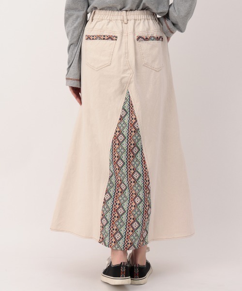 チチカカ（チチカカ）の「リメイクデニムスカート（デニムスカート・レディース・アイボリー/インディゴブルー・FREE）」の6枚目の写真