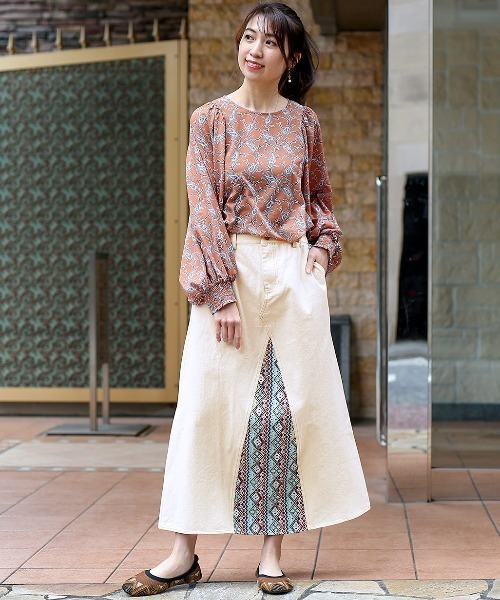 チチカカ（チチカカ）の「リメイクデニムスカート（デニムスカート・レディース・アイボリー/インディゴブルー・FREE）」の19枚目の写真