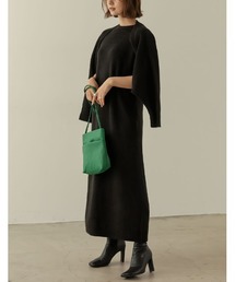 [低身長サイズ有][2点セット]ボレロ付きノースリーブニットワンピース