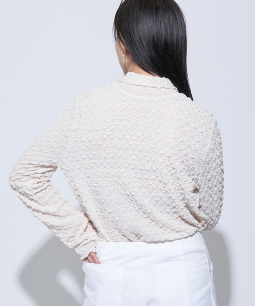 Solace（ソレイス）の「マルチウェイ ポロ/ハイネックジャガードトップス（Tシャツ/カットソー・レディース・ブラック/ナチュラル・FREE）」の17枚目の写真