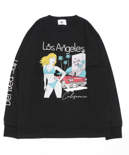 VIBGYOR(ヴィブジョー)の「天竺プリント長袖T(BL)(Tシャツ/カットソー・メンズ・杢グレー/ブラック/オレンジ/ホワイト・MEDIUM/LARGE)」の2枚目の写真