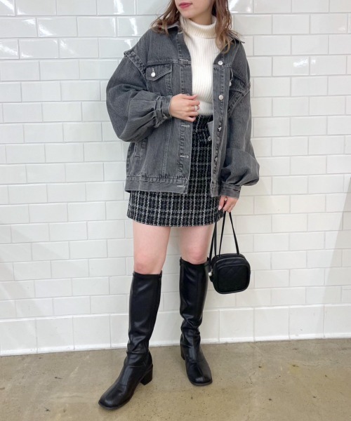 OLIVE des OLIVE（オリーブデオリーブ）の「【WEB限定】袖取り外しビッグGジャン（デニムジャケット・レディース・ブラック/ワンウォッシュ/ケミカルウォッシュ・FREE）」の14枚目の写真