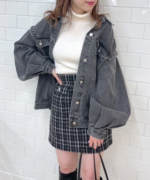 OLIVE des OLIVE フード付きデニムジャケット Мサイズ 美品 OLIVE des OLIVE オリーブデオリーブ フード付デニム