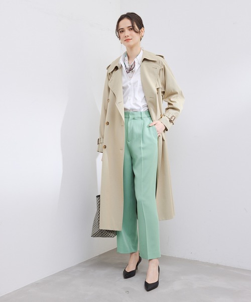 ROPE'（ロペ）の「ハイカウントブロードレギュラーシャツ（シャツ/ブラウス・レディース・ピンク系その他2/グリーン/ホワイト・38）」の5枚目の写真