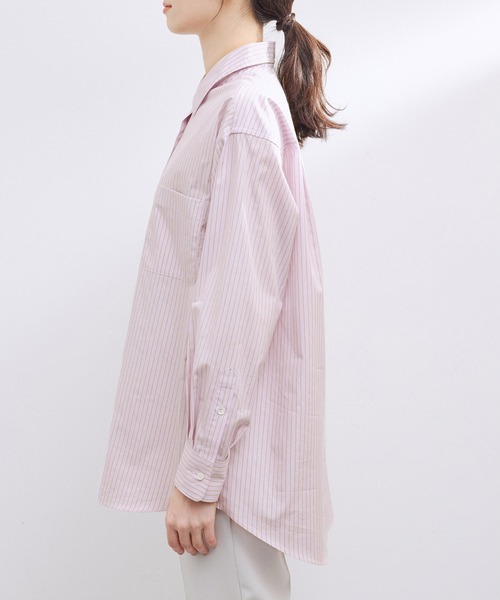 ROPE'（ロペ）の「ハイカウントブロードレギュラーシャツ（シャツ/ブラウス・レディース・ピンク系その他2/グリーン/ホワイト・38）」の11枚目の写真