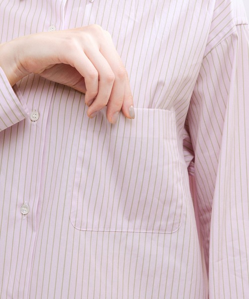 ROPE'（ロペ）の「ハイカウントブロードレギュラーシャツ（シャツ/ブラウス・レディース・ピンク系その他2/グリーン/ホワイト・38）」の14枚目の写真